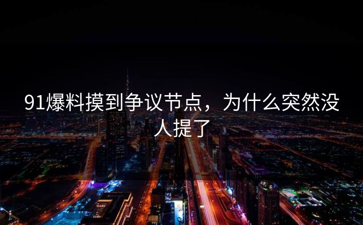 91爆料摸到争议节点,为什么突然没人提了 91爆料摸到争议节点,为什么突然没人提了