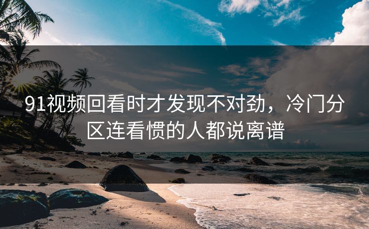 91视频回看时才发现不对劲，冷门分区连看惯的人都说离谱