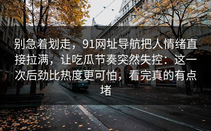 别急着划走，91网址导航把人情绪直接拉满，让吃瓜节奏突然失控：这一次后劲比热度更可怕，看完真的有点堵